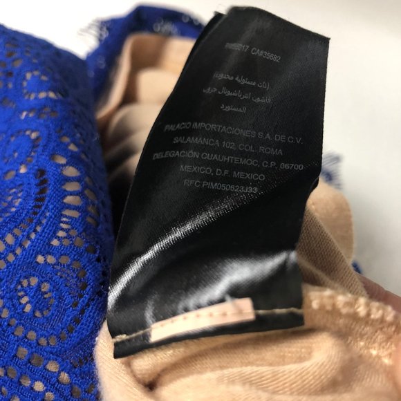 Bebe Royal Blue Lace Low Back Dress - Picture 8 of 8